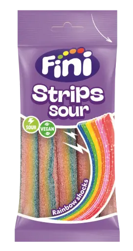 FINI JELLY STRIBS SOUR RAINBOW BELTS 90GM